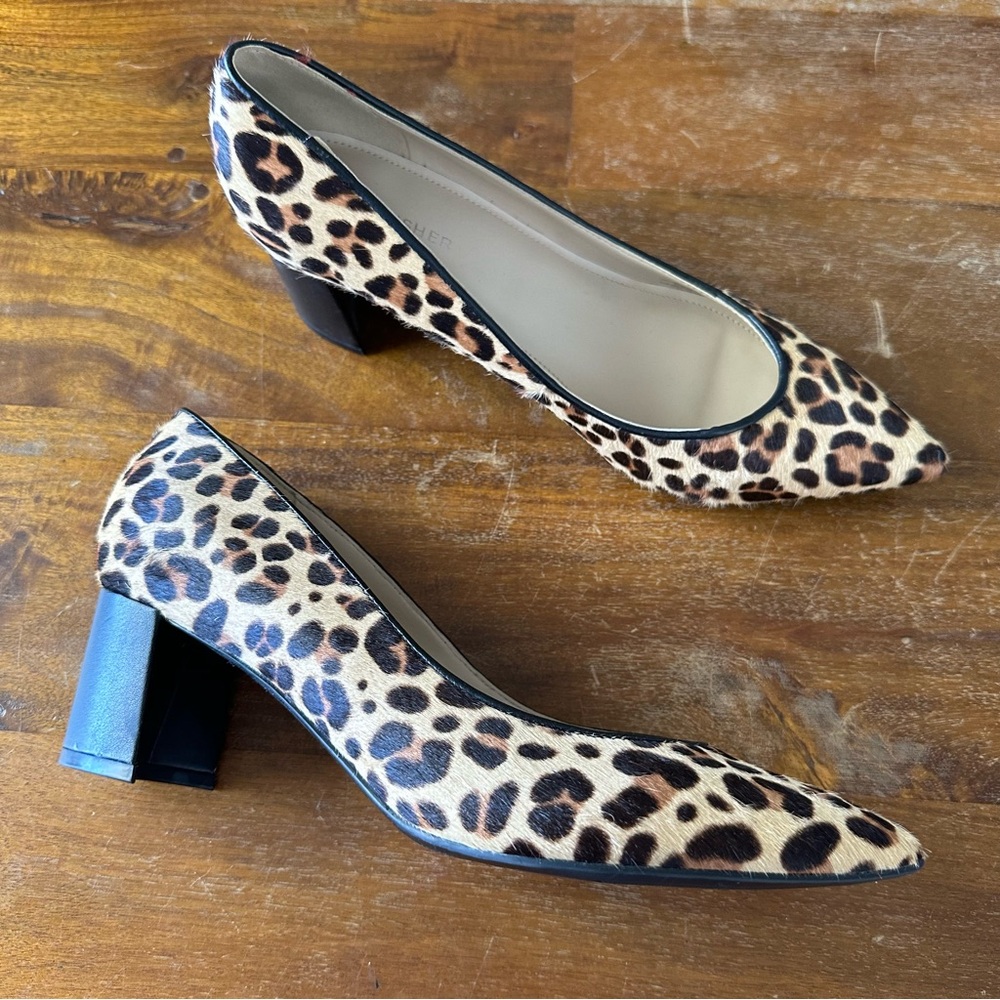 Marc Fisher Manas calf hair animal print pumps heels‎ size 8
